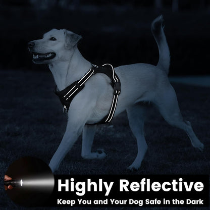 No Pull Dog Harness, Reflective Puppy Vest for Small Medium Large Sized Dog(Black,XL)
