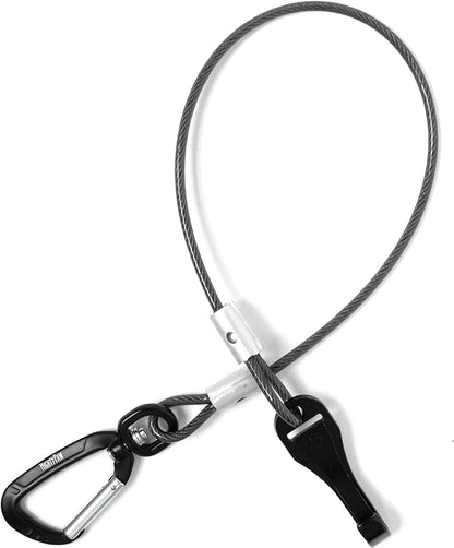 Mighty Paw Dog Seat Belt - Chew-Proof Metal Safety Restraint - Steel Braided Vehicle Tether - Rock Climbers Carabiner Included - Pet Car Leash Seat Belts - Dogs Car Safety Harness -Black, 40cm