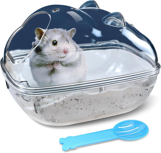 Hamster Bathtub,Hamster Bathroom,Small Animal Habitat Décor,Sand Bath Container Transparent Beds,Hamster Bed,Ice Bathtub,Sleep Pad Nest,Sand Bath Box for Small Pet Animals Cage Accessories（S）
