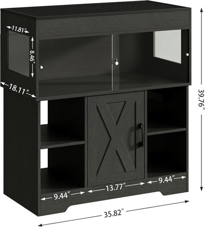40 Gallon Reptile Terrarium Tank with Storage Cabinet, Reptile Tank with Stand, for Leopard Geckos, Corn Snakes, Juvenile Pets, Sliding Acrylic Doors, Mesh Top, Power Outlet, Black PX03RTB