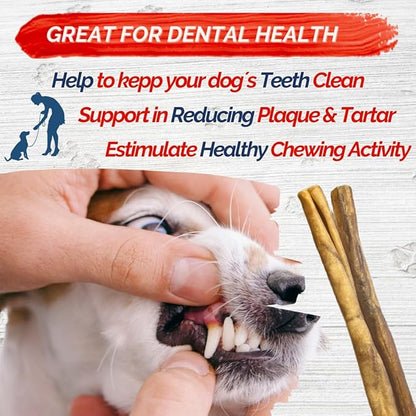 Natural Collagen Sticks for Dogs 15 Pack - 6 Inches – Long-Lasting Alternative to Bully Sticks, Rawhide-Free Collagen Chews with Chondroitin & Glucosamine for Joint Support & Dental Health