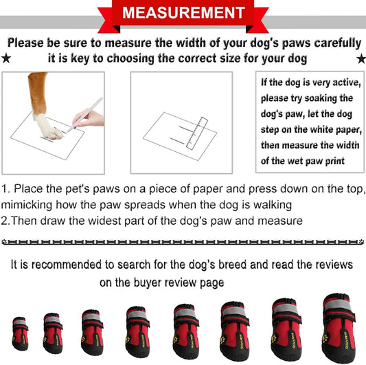 QUMY Dog Shoes for Large Dogs, Medium Dog Boots & Paw Protectors for Winter Snowy Day, Summer Hot Pavement, Water-Resistant in Rainy Weather, Outdoor Walking, Indoor Hardfloors Skid-Resistant Sole
