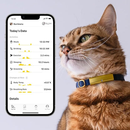 Health Tracker for Cats - Smart Cat Collar with Safety Breakaway Buckle for Indoor Cats, Wellness Alerts, Real-time Monitoring (Kimono (Sakura -Night-),S)