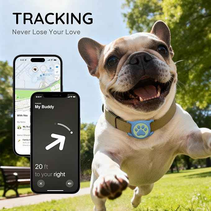 for Airtag Dog Collar Holder, Dog Airtag Holder Waterproof, Lightweight & Soft Silicone Air Tag Case for Pet Collars, Works with Multiple Tracker Tag Products(Black+Rose+Blue+Pink, 4 Pack)