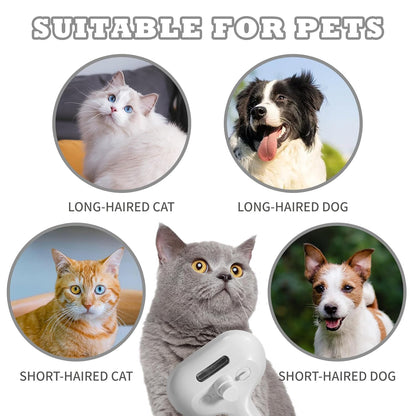 3-in-1 Steam Brush for Cats & Dogs – Hair Removal Comb with One-Click Release & Water Spray – Grooming Brush for Shedding, Long/Short Hair