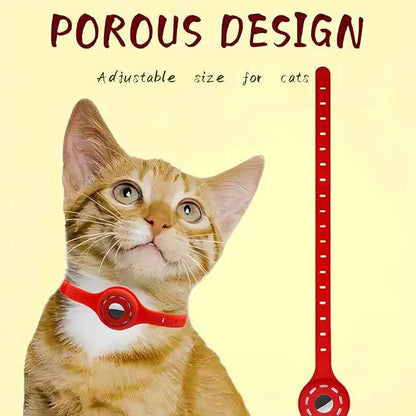 Airtag Protector Silicone Luminous Collar Adjustable Loss Prevention Eye-catching Pet Collar for Cats and Small Dogs(Luminous Blue)