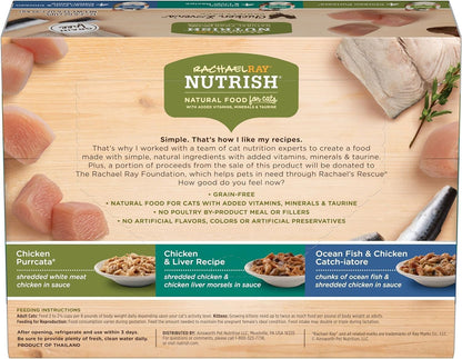 Rachael Ray Nutrish Premium Wet Cat Food, Chicken Lovers Variety Pack, Grain Free, 2.8 Oz. Tub, Pack Of 12