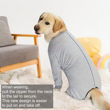 Yeapeeto Dog Onesie Surgery Recovery Suit for Large Medium Bodysuit Dogs Pajamas PJS Full Body for Shedding, Prevent Licking, Wound Protection, Cone Alternative (5XL, Grey)
