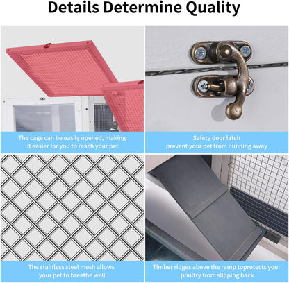 2-Story Guinea Pig Cages Wooden Indoor Rabbit Hutch Hamster Cage with Openable Roofs, Removable Tray and Wide Ramp, Small Animal Habitats for Hamsters, Guinea Pig, Ferrets, Hedgehog