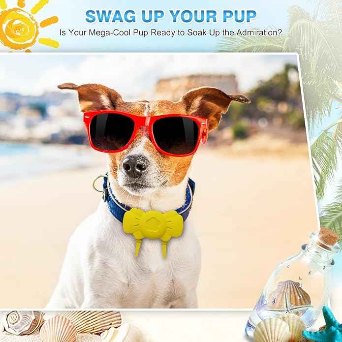 Airtag Dog Collar Holder - Silicone IPX8 Waterproof Airtag Cat Collar - Secure and Stylish, Adjustable Strap Fits All Widths