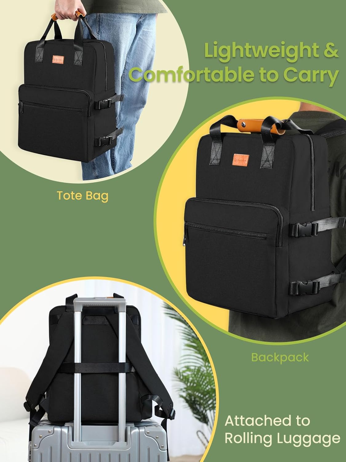 Dog Travel Bag, 25L Airline Approved Dog Travel Backpack for Pet Travel Accessories with 2 Food Storage Containers, 2 Foldable Bowls for Short Trips, Black - Pawvie