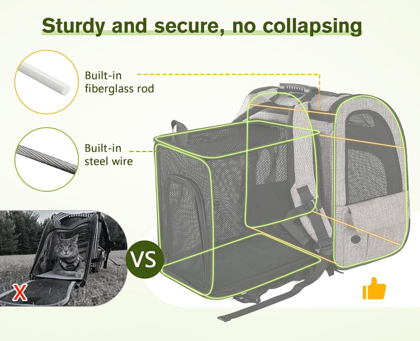 Pecute Pet Carrier Backpack, Dog Carrier Backpack, Expandable with Breathable Mesh for Small Dogs Cats Puppies, Pet Backpack Bag for Hiking Travel Camping Outdoor Hold Pets Up to 17 Lbs - Pawvie