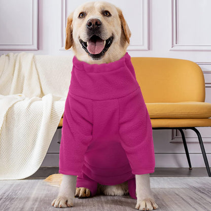 ROZKITCH Fleece Dog Sweater, Pet Windproof Warm Cold Weather Jacket Vest Cozy Jumpsuit Apparel Outfit Clothes for Small Medium Large Dog Walking Hiking Sleep Pink XS