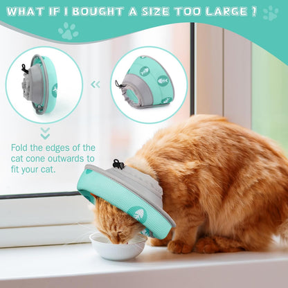 Cat Cone Collar Soft to Stop Licking After Surgery Cat Recovery Collar for Small Large Cats Adjustable Elizabethan Collar