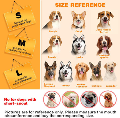 Dog Muzzle, Soft Mesh Muzzle for Large Dog Mouth Guard, Breathable Adjustable Muzzles to Prevent Biting, No Bark Muzzle for Dogs Allow Panting Drinking (Black, L)