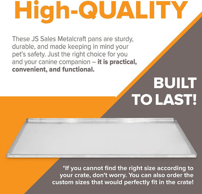 29.5" x 18.25" Metal Replacement Dog Crate Pan Chew Proof Crack Proof Pet Kennel Tray Central Dog Training Crate Pan Pet Supplies, Stainless Steel, 1" H