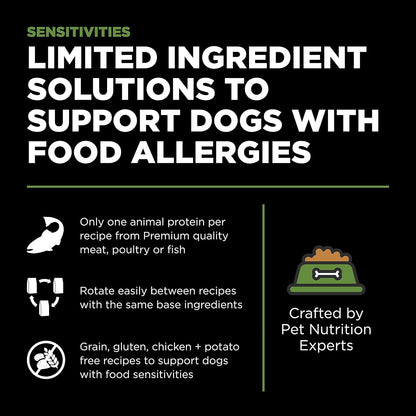 Go! Solutions Sensitivities Limited Ingredients, Grain-Free Dry Dog Food, Turkey Recipe for Sensitive Stomach, 22 lb Bag