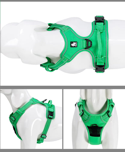 TRUE LOVE Adjustable No-Pull Dog Harness Reflective Pup Vest Harnesses Comfortable Control Brilliant Colors Truelove TLH5651(Grass Green,XL)