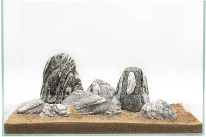 Natural Aquarium Rocks Silver Seiryu Rock Mountain Stone Decor Rocks for Aquariums and Terrariums Animal Feeding Box, Micro Landscape, Stone Landscape and Bonsai (40lb 2-10inch 12-14Pcs)