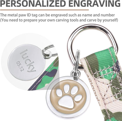 PUPTECK No Pull Dog Harness Soft Adjustable Basic Nylon Step in Puppy Vest Outdoor Walking with ID Tag, Camouflage, S