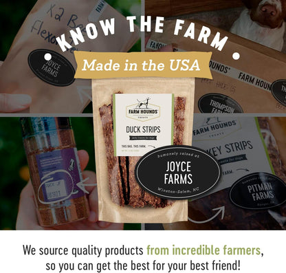 Farm Hounds - Duck Strips - Premium Natural Jerky for Dogs - Made from 100% Humanely Raised Duck - Break-to-Size - Great for Training & Treats - No Added Fillers - Made in USA - 4.5 oz - 1 Pack