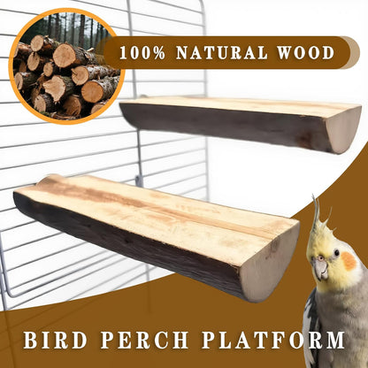 5Pcs Natural Wooden Bird Perch Set – Parrot Perch Toys, Wooden Perch Swing, Cage Accessories for Budgies, Cockatiels, Lovebirds, Finches, and Other Small to Medium Birds