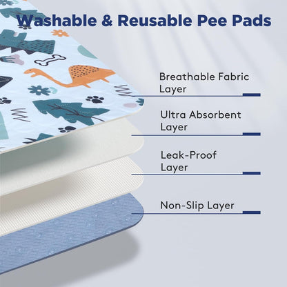 Washable Pee Pads for Dogs, 2 Pack Large 41"x41" Super Absorbent Reusable Pads for Dog Training Pads, 100% Waterproof Non-Slip Pee Pads Whelping Pads Dog Playpen Pads Crate Mat Bed Pads Dog Products