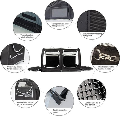 Mispace Portable 2 Pet Carriers for Cats Collapsible Cat Condo for Car Travel Pet Kennel Show Cages with Portable Carry Bag Hammocks Mats and Litter Box