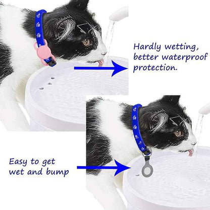 Protective Air tag Case for Dog Collar, Pet/Dog Collar Holder Case Compatible with Apple Air tag, Waterproof Air Tags Loop for GPS Tracker Lightweight Soft Anti Scratch Anti Lost White