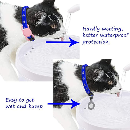 Air tag Dog Collar Holder (2 Pack) Silicone GPS Tracker Case Anti-Lost Protective Air Tag Cat Collar Holder (2xBlack)