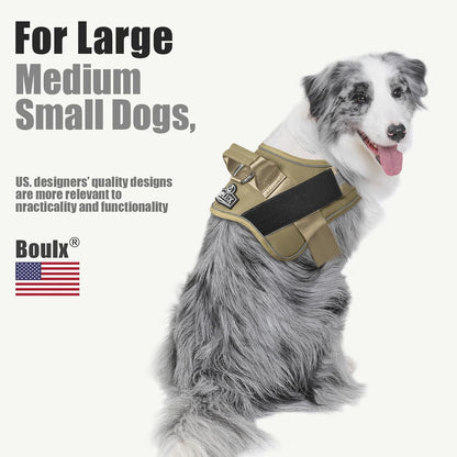 Bolux Dog Harness, No-Pull Reflective Dog Vest, Breathable Adjustable Pet Harness with Handle for Outdoor Walking - No More Pulling, Tugging or Choking