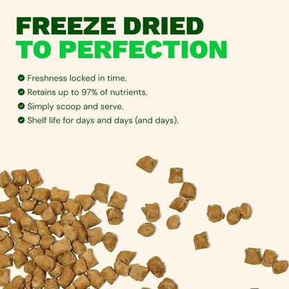 Get Joy Gut Health Fresh Freeze Dried Raw Meal, Chicken Recipe, 32 Ounce Bag, Dog Food for Dogs of All Breeds and Life Stages, PhD Animal Nutritionist Formulated, Made in USA