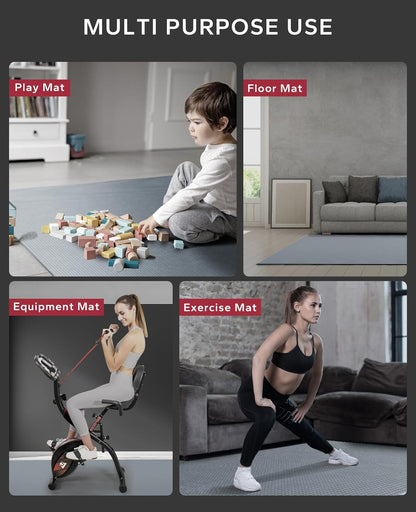 HAPBEAR Extra Large Exercise Mat-7'x5'/6'x8'/6'x9'/6'x10'/6'x12'x8mm(1/3 inch),Non-Slip, Ultra Durable, Thick Workout Mats for Home Gym Flooring Cardio, Yoga Mats for Fitness, High-Density Exercise Mat, Shoes-Friendly