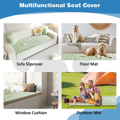 VClife Dog Car Seat Cover for Backseat Extender, Anti Slip Dog Bed Mat Travel Blanket, Pet Friendly Backseat Cover for Cars, SUVs, Small Trucks, Back Seat Extender Protector (Sage Green, 59"×27.6")