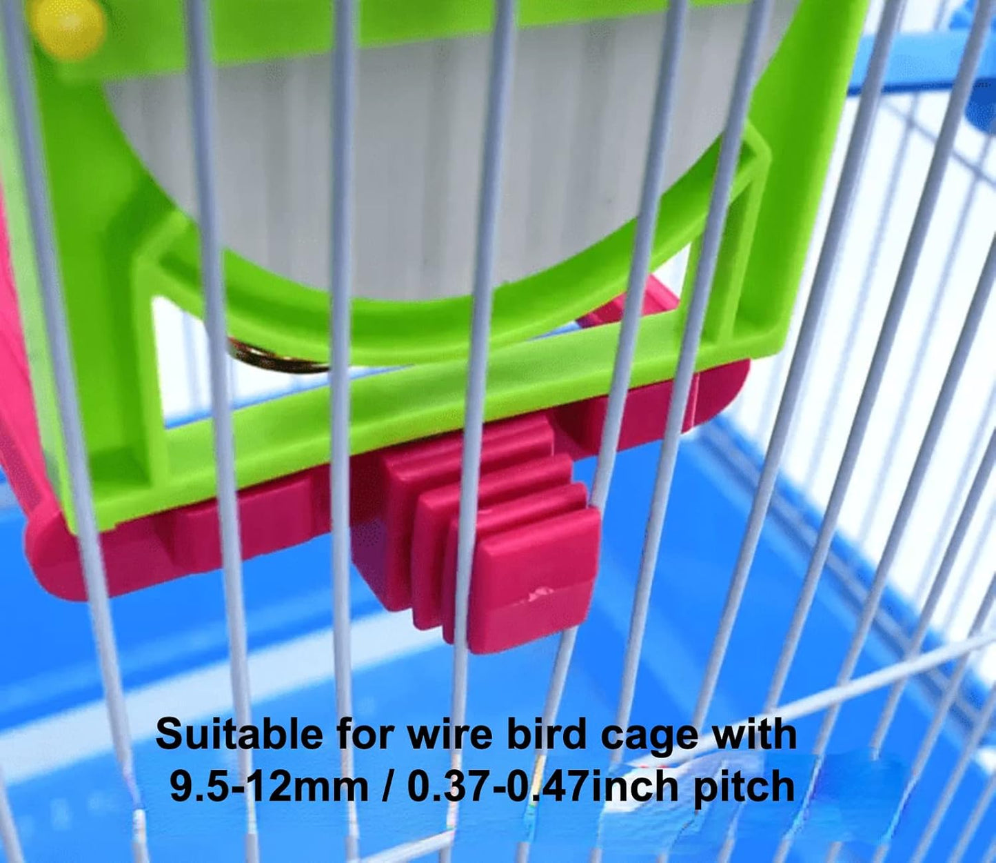 Bird Mirror for Cage, Bird Mirror Toy with Paddle Wheels and Perch, Bird Hanging Training Toys for Cage, Parrot Foraging Toys, Bird Interactive Intelligence Toy Random Color (Bird Clock)