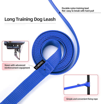 Dog/Puppy Obedience Recall Training Agility Lead - 15ft 20ft 30ft 40ft 50ft Training Leash - Great for Play, Camping, or Backyard - Blue 20ft