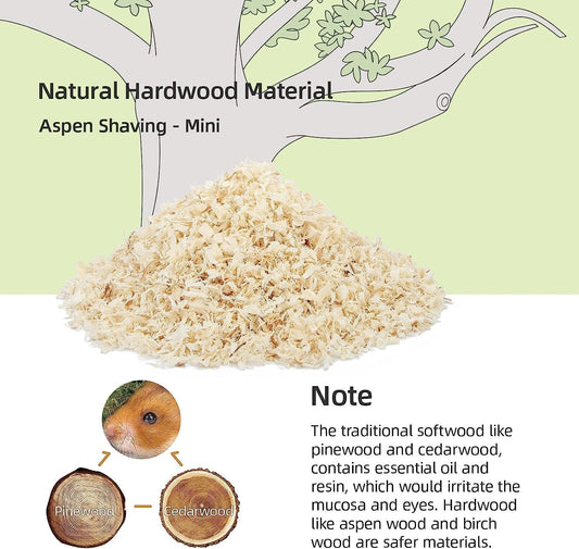 Niteangel Aspen Shaving Hamster Beddings for Syrian Dwarf Hamster Gerbil Mice Degu Rat Rabbit Bunny Guinea Pig Chinchilla Hedgehog or Other Small Pets (30L - Mini)