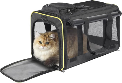 Cat Carriers for Large Cats 20 lbs+ Soft Pet Carrier for Small Dog/Durable 2 Kitty Travel Bag/Medium Big Cats Puppy 15 Pounds/Softside Cat Carrier Large - Pawvie
