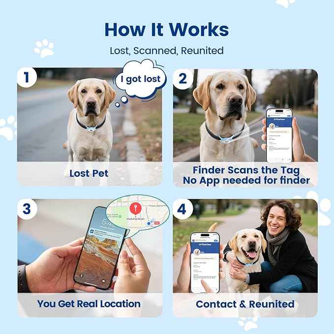 for Airtag Dog Collar Holder with QR ID Tag, Glow in the Dark, Fluorescent Waterproof Silicone for Airtag Case for Dog Collars, Scan for Instant Alert, Emergency Contact, Pet Profile (Blue)