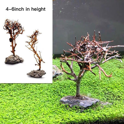 2pcs Small Bonsai Aquarium Tree,4-6inch,Handmade Aquarium Bonsai Tree Aquarium Decor Tree