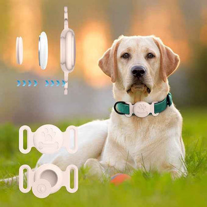 2 Pack Case for Airtag Dog Cat Collar Holder, Soft Silicone Anti-Lost Waterproof Protective Case Compatible with Apple Airtag, for Pet Dog Cat Collars Holder