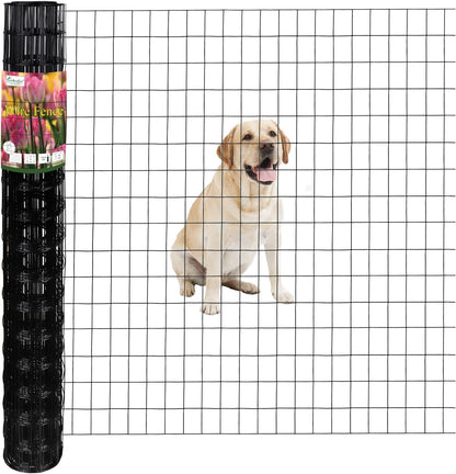 Black PVC Coated Welded Wire Fence 48 Inch x 25 Foot, 2 Inch x 3 Inch 16GA, Garden Border Fencing Roll Vinyl Coating Metal Wire Mesh for Yard Vegetable Plant Protection Poultry Netting