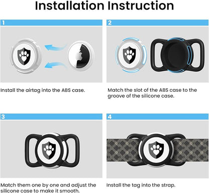 Waterproof AirTag Dog Collar Holder for Apple AirTag QR Code