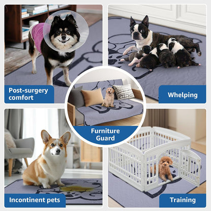 Washable Pee Pads for Dogs: 31x36 Reusable Puppy Pads Non-Slip Training Pads, Fast Absorbency Whelping Mat for Incontinence, Housebreaking, and Crate-2 Pack