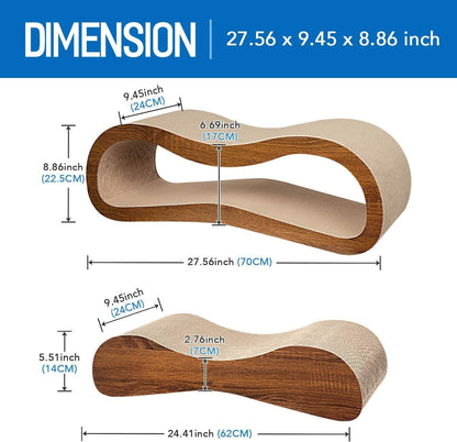 Cat Scratcher,2 in 1 Cat Scratching Board,Cat Cardboard,Scratch Lounger,Large,27.56 x9.45 x8.86 inch
