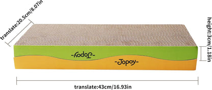 Cat Scratching Board, Corrugate Cat Scratcher for Indoor Cats with Catnip, Cat Scratch Pad with Scratch Textures Design, Cardboard Cat Scratcher with Double-Sided Usability