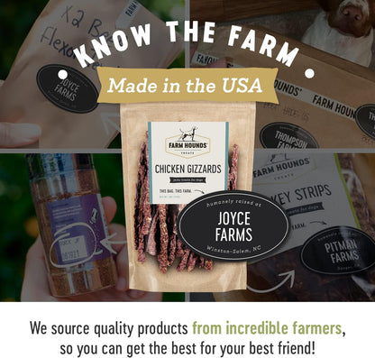 Farm Hounds - Chicken Gizzards - Premium Natural Jerky for Dogs - 100% Humanely Raised Chicken - Break-to-Size - Great for Training & Treats - No Added Fillers - Made in USA - 4oz -1 Pack