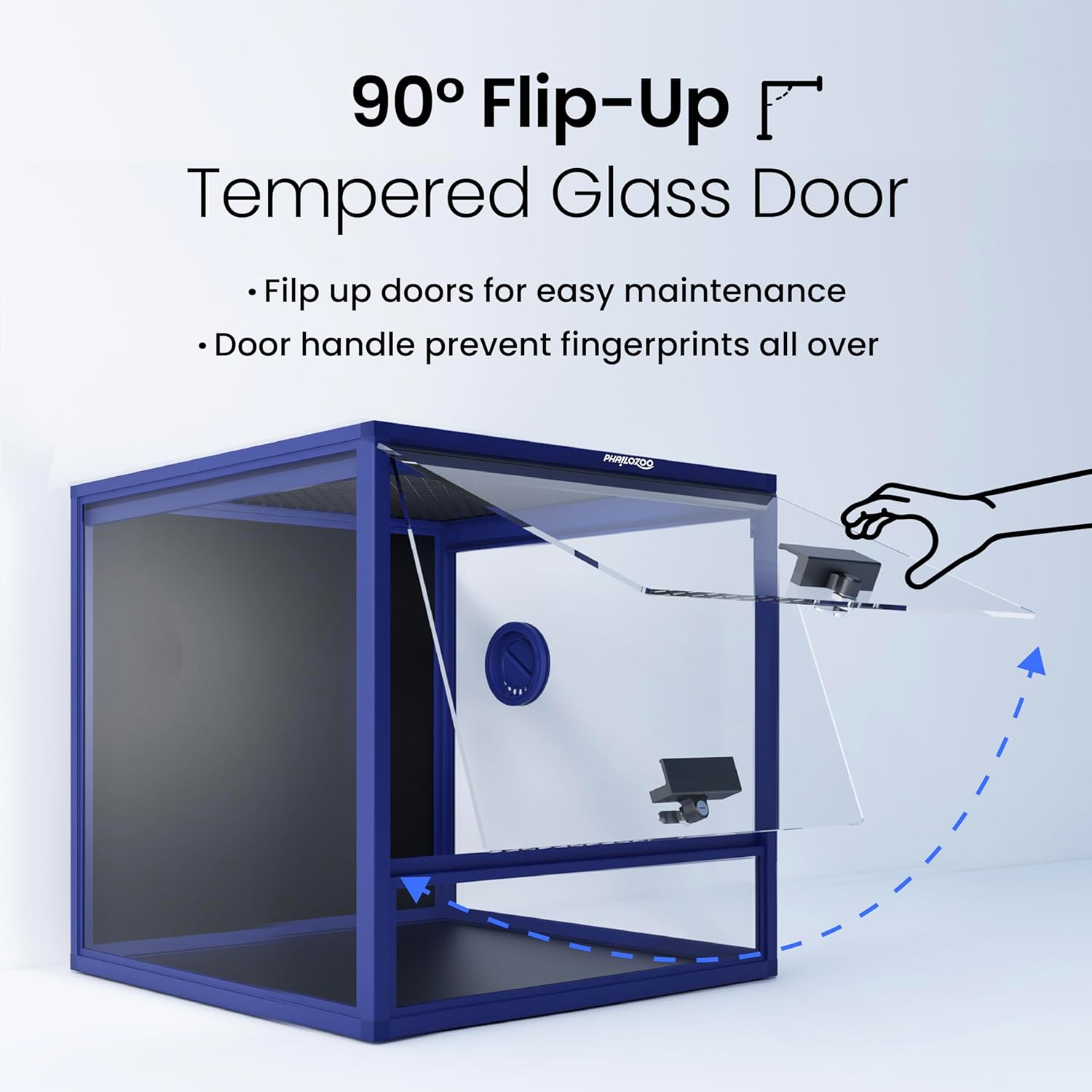 MagicCube 18'' x 18'' x 18'' Reptile Tank with Lock, 24 Gallon Reptile Terrarium with Flip-Up Tempered Glass Door, Top Screen Ventilation for Leopard Gecko - Bottom Not Leakproof - Pawvie