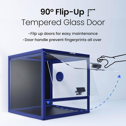 MagicCube 18'' x 18'' x 18'' Reptile Tank with Lock, 24 Gallon Reptile Terrarium with Flip-Up Tempered Glass Door, Top Screen Ventilation for Leopard Gecko - Bottom Not Leakproof - Pawvie