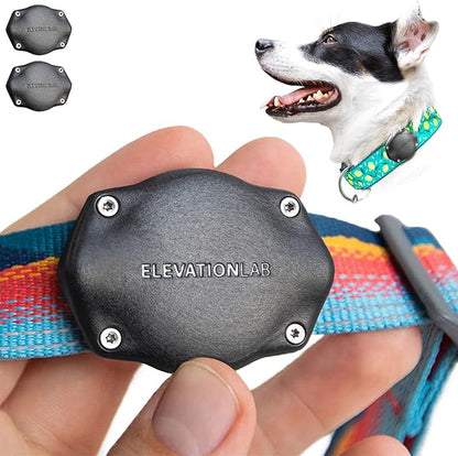Elevation Lab AirTag Dog Collar Holder - TagVault™ - Secure Thru-Mount, IP69 Waterproof, Doesn't Dangle, Fits All Width Collars (2 Pack)
